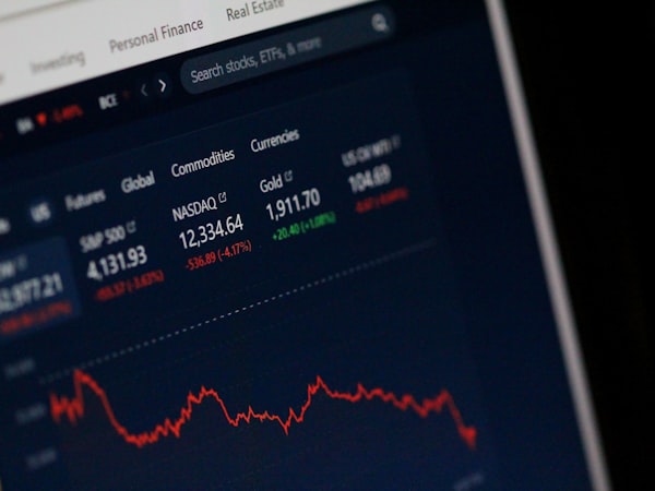 Financial trading screen showing market data and price charts